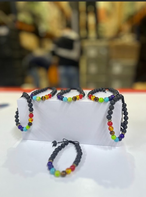 Miniatura 3 de PULSERA DE ROCA DE LAVA 7 CHAKRAS